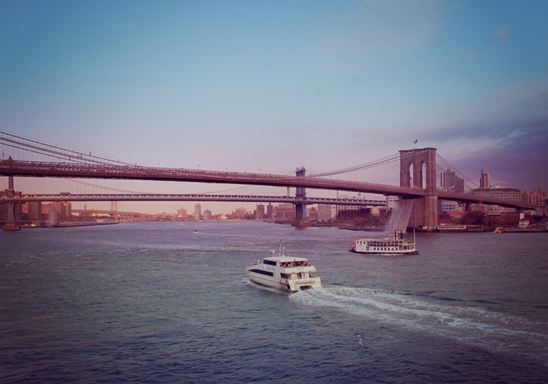 Brooklyn Bridge, view from South Street Seaport